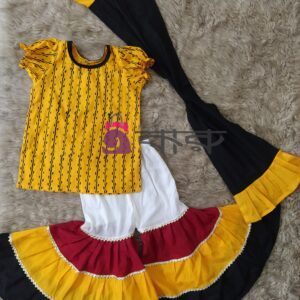 Yellow, Black, White & Brown Baby Three Piece | K3P-041