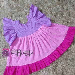 Lavender, Pink & Magenta Baby Frock | KBF-001